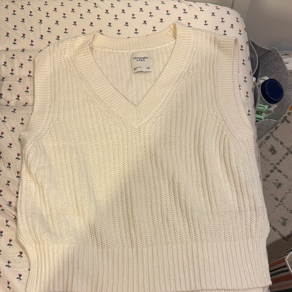 White Knit Sweater Vest
